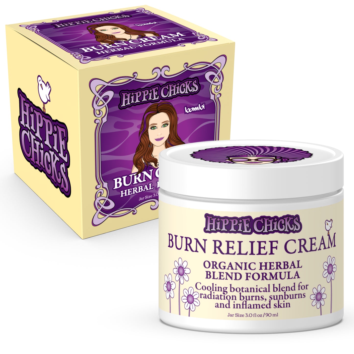 hippie chicks natural burn cream for sunburn and radiation burns