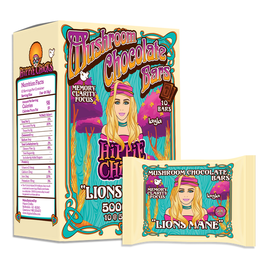 Hippie-Chicks-Adaptogen-functional-mushroom-Lions-Mane-blend-of-Lions-Mane-mushrooms-dark-chocolate-bars-for-memory-brain-fog